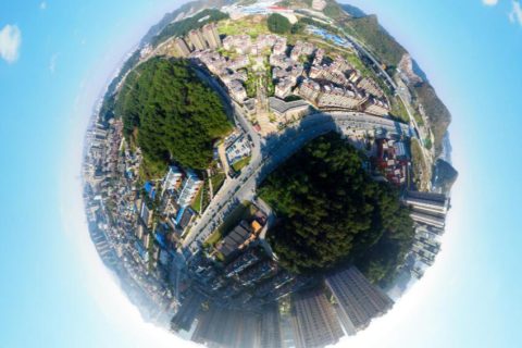 贵州省贵阳市长江路与贵惠大道交叉口航拍VR全景图
