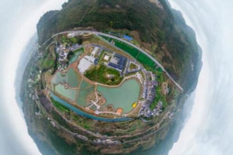 贵州省遵义市播州区乌江镇湿地公园航拍VR全景图